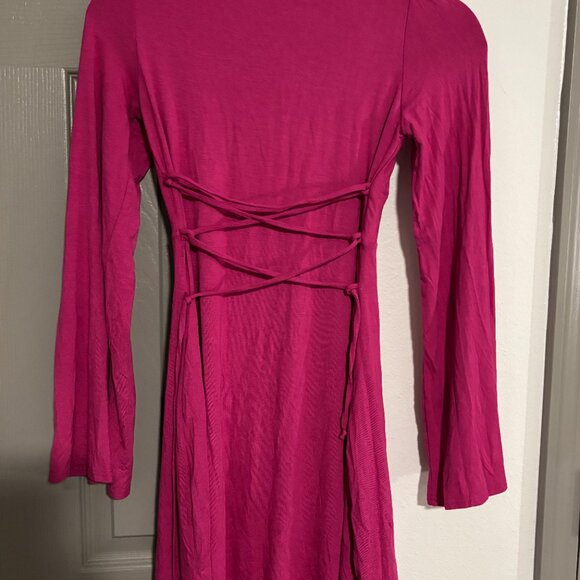 Magenta Pink Mini Dress - Picture 4 of 4